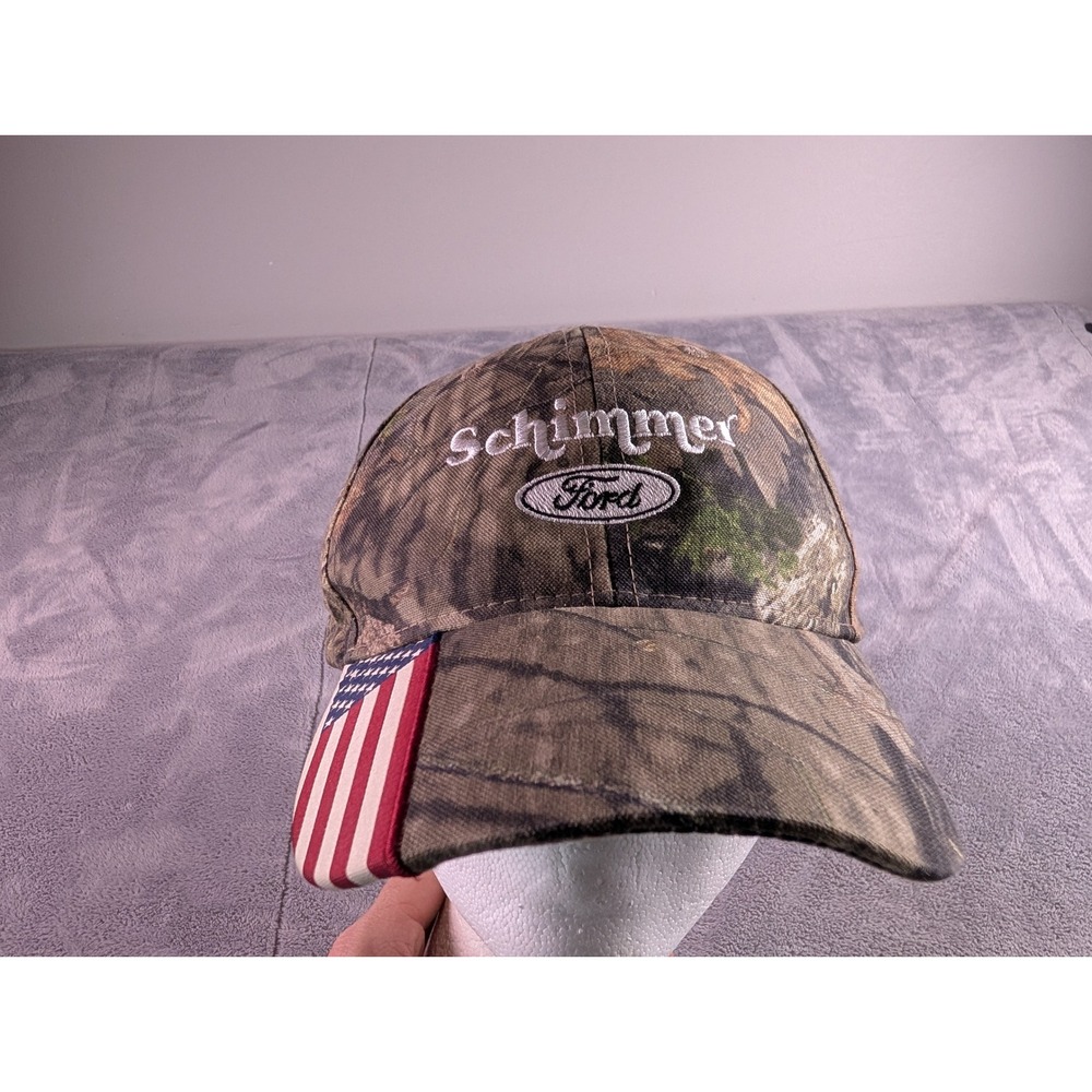 Schimmer Ford Camo Hat Mens Adjustable American Flag Camouflage Baseball Cap